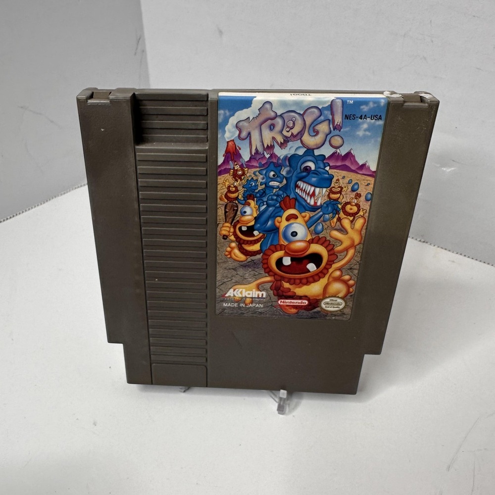 Trog! Nintendo NES Game Cartridge Acclaim Action Arcade 1991 NES-4A-USA Japan